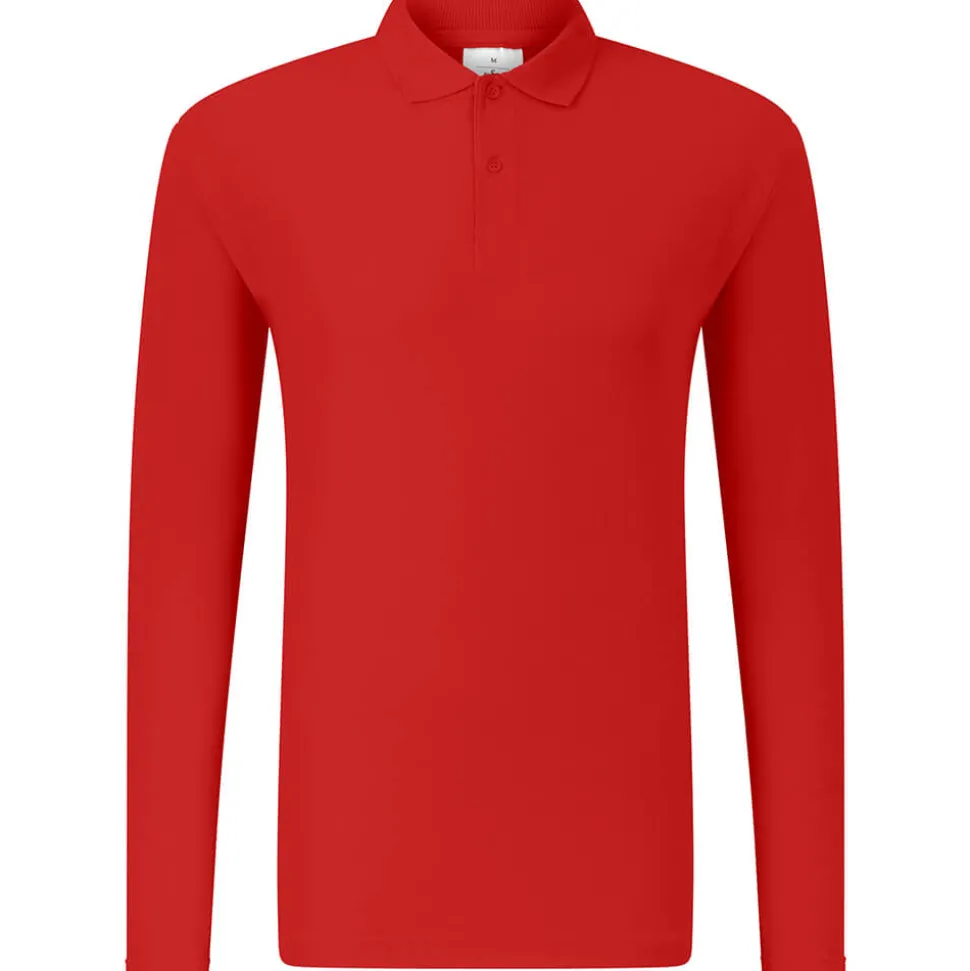 Männer Langarm Piqué Poloshirt ID.001 in Übergröße