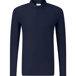 Männer Langarm Piqué Poloshirt ID.001 in Übergröße