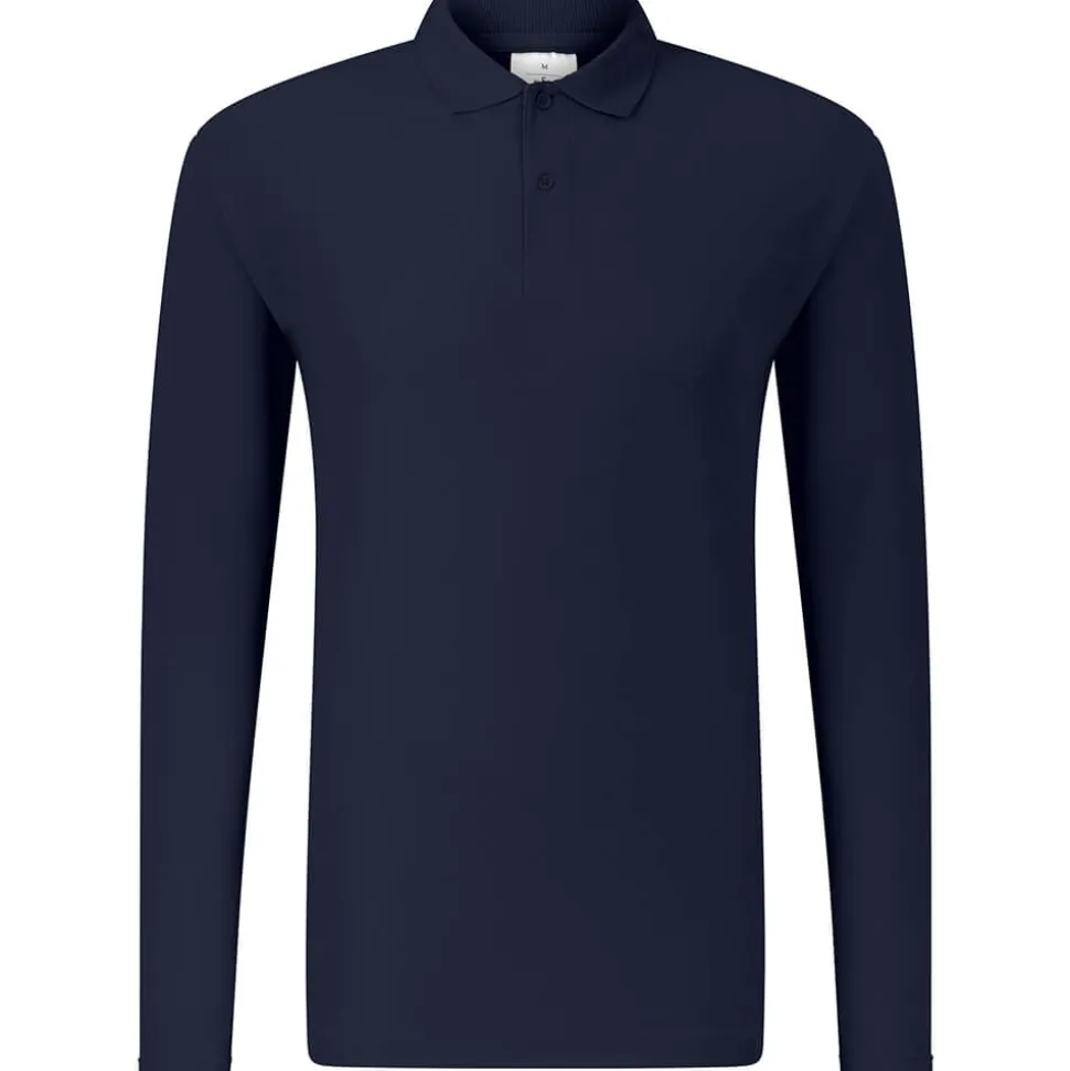 Männer Langarm Piqué Poloshirt ID.001 in Übergröße