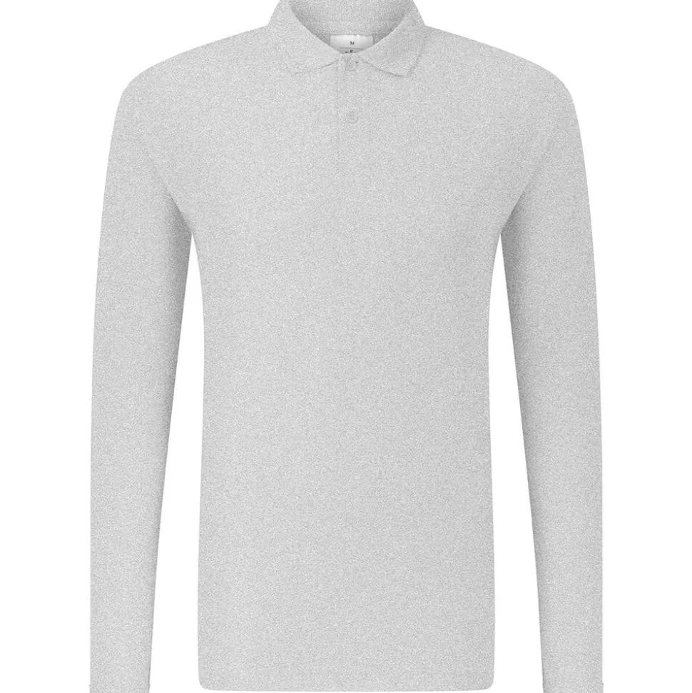 Männer Langarm Piqué Poloshirt ID.001 in Übergröße