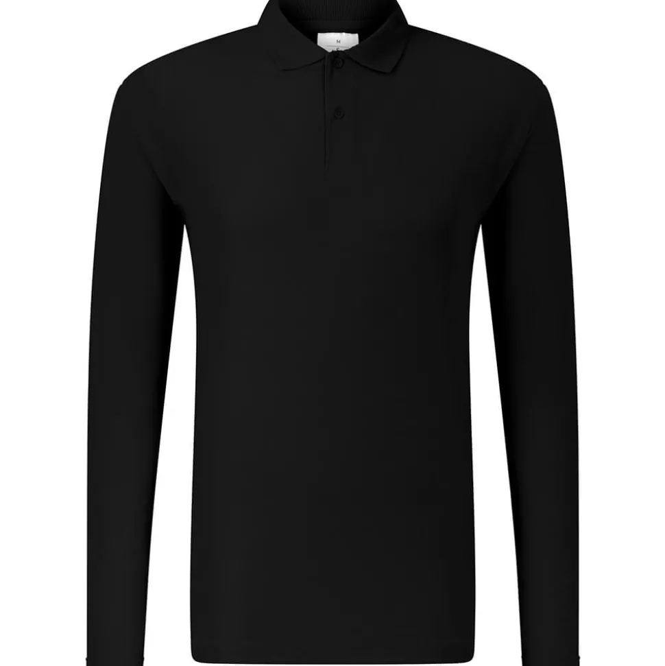 Männer Langarm Piqué Poloshirt ID.001 in Übergröße