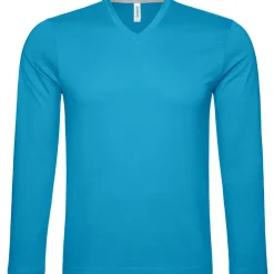 Männer V-Ausschnitt Langarmshirt in Übergröße