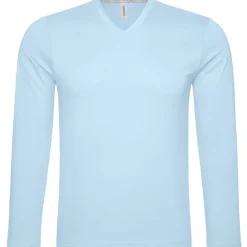 Männer V-Ausschnitt Langarmshirt in Übergröße