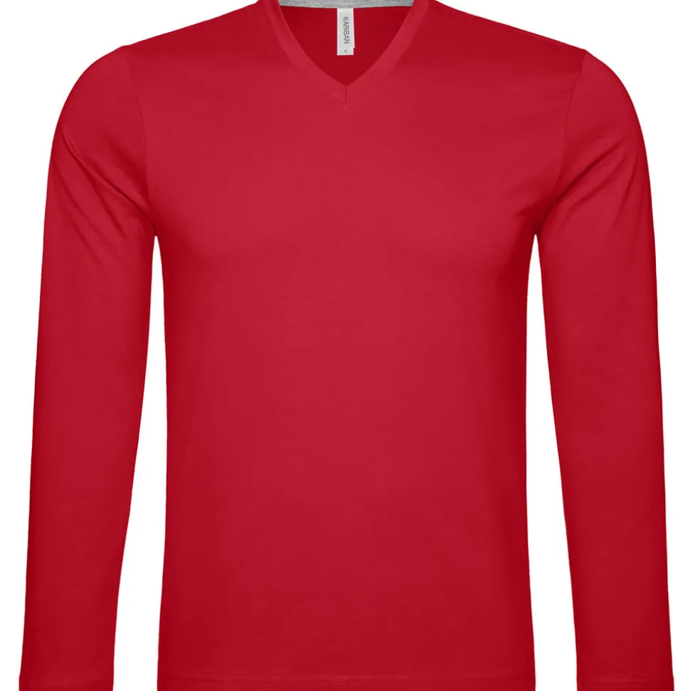 Männer V-Ausschnitt Langarmshirt in Übergröße