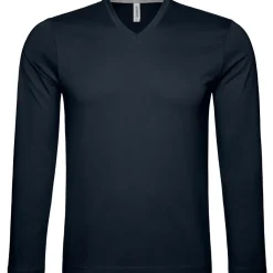 Männer V-Ausschnitt Langarmshirt in Übergröße
