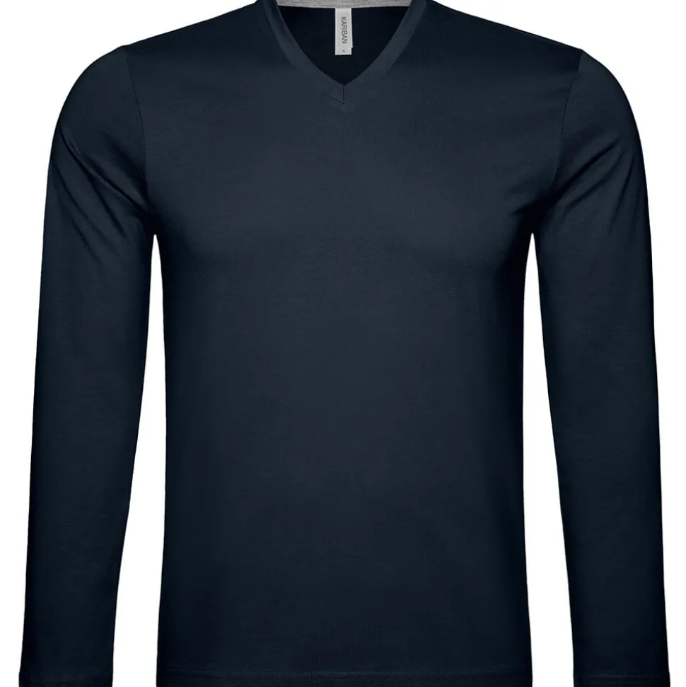 Männer V-Ausschnitt Langarmshirt in Übergröße