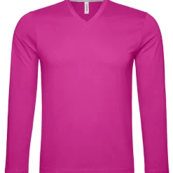 Männer V-Ausschnitt Langarmshirt in Übergröße