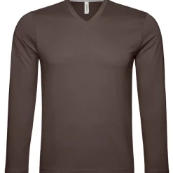 Männer V-Ausschnitt Langarmshirt in Übergröße