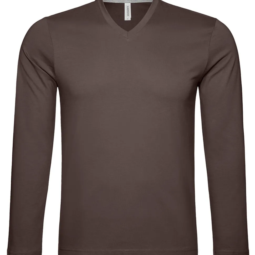 Männer V-Ausschnitt Langarmshirt in Übergröße