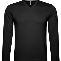 Männer V-Ausschnitt Langarmshirt in Übergröße
